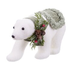 Новогоднее украшение Белый Разноцветный Пластик Polyfoam Ткань Медведь 13 x 15 x 30 cm цена и информация | Рождественские украшения | pigu.lt