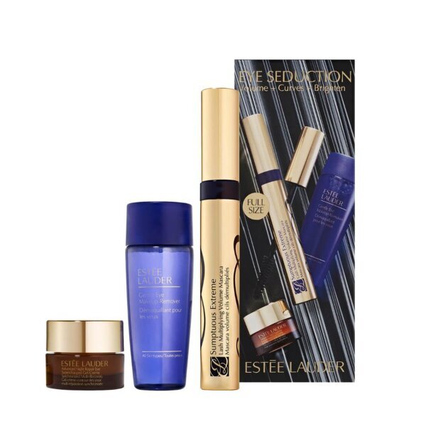 Kosmetikos rinkinys Estee Lauder: blakstienų tušas Extreme Mascara, 8 ml + akių makiažo valiklis, 30 ml + paakių kremas Advanced Night Repair Eye Gel-Creme, 5 ml цена и информация | Akių šešėliai, pieštukai, blakstienų tušai, serumai | pigu.lt