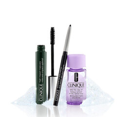 Подарочный набор декоративной косметики Clinique High Impact Mascara Set: тушь для ресниц Mascara Impact Optimal, 7 мл + карандаш для глаз Quickliner For Eyes Intense, 0,14 г + средство для снятия макияжа Makeup Remover For Lids, Lashes & Lips, 30 мл цена и информация | Тушь, средства для роста ресниц, тени для век, карандаши для глаз | pigu.lt