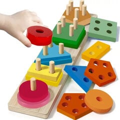 Сортировщик представляет собой деревянную головоломку Kruzzel. цена и информация | Игрушки для малышей | pigu.lt