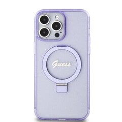 Guess IML Ring Stand Glitter MagSafe Case for iPhone 15 Pro Max Purple цена и информация | Чехлы для телефонов | pigu.lt