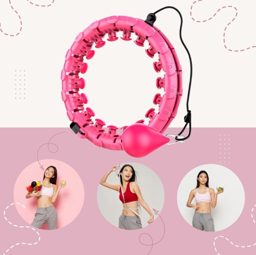 Liekninantis lankas Hula Hoop Smart, 45 cm, rožinis цена и информация | Gimnastikos lankai ir lazdos | pigu.lt