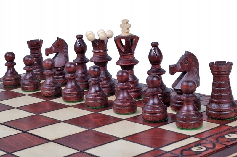 Dideli mediniai šachmatai Sunrise Chess & Games Ambasador New Line, 55 x 55 cm kaina ir informacija | Stalo žaidimai, galvosūkiai | pigu.lt