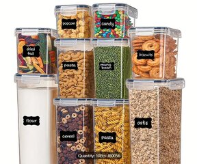 Герметичные контейнеры для хранения продуктов с крышками, 10 шт. цена и информация | Посуда для хранения еды | pigu.lt
