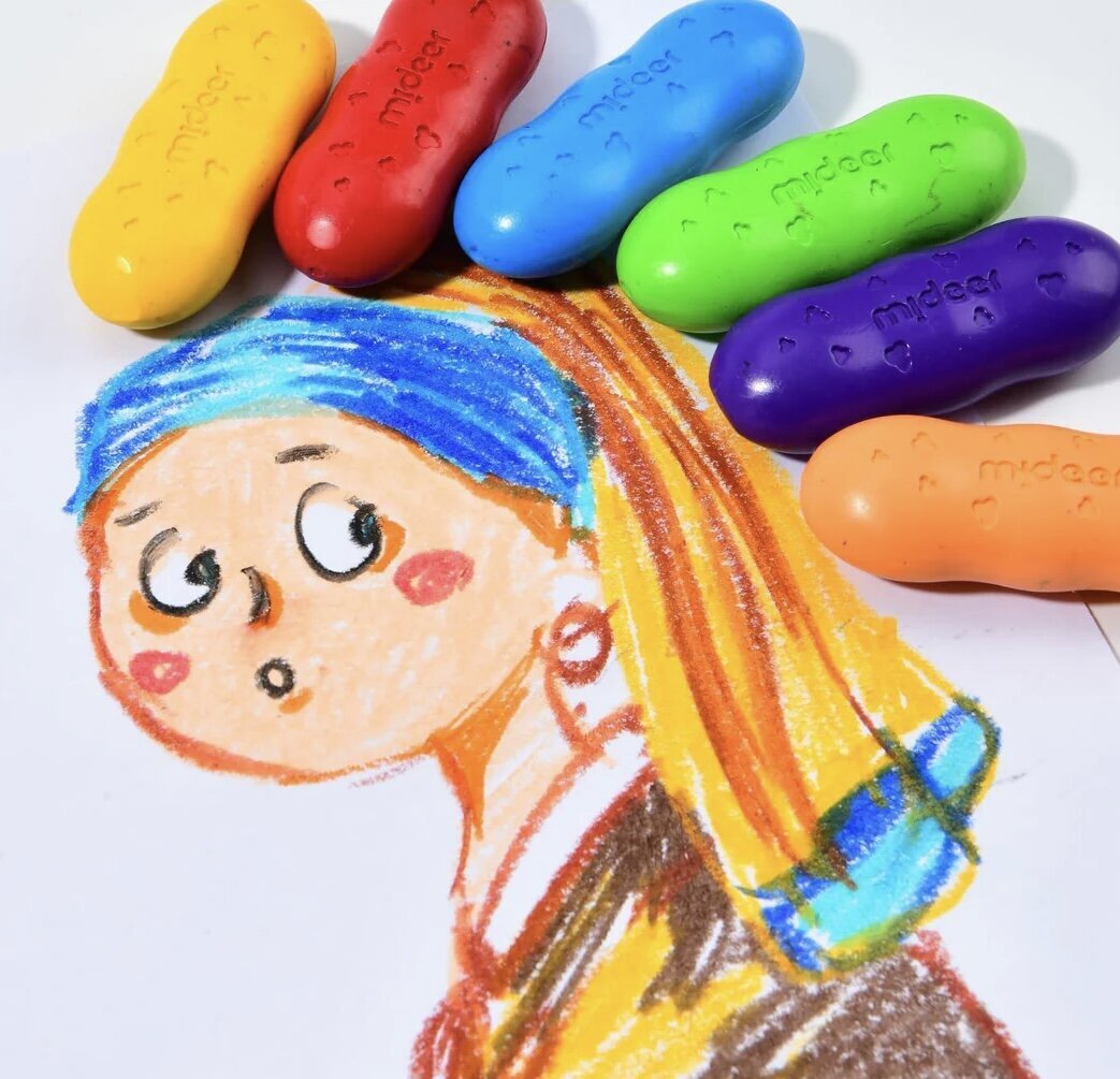 Vaško kreidelės kūdikiams MiDeer Pease Crayon, 12 spalvų kaina ir informacija | Piešimo, tapybos, lipdymo reikmenys | pigu.lt
