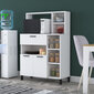 Spintelė Asir, 90x133,8x39,5cm, balta kaina ir informacija | Virtuvinės spintelės | pigu.lt