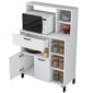 Spintelė Asir, 90x133,8x39,5cm, balta kaina ir informacija | Virtuvinės spintelės | pigu.lt