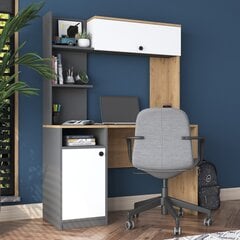 Стол Asir, 117x160x46см, серый/белый цена и информация | Компьютерные, письменные столы | pigu.lt