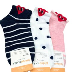 Kojinės moterims Kikiya, įvairių spalvų, 3 poros kaina ir informacija | Moteriškos kojinės | pigu.lt