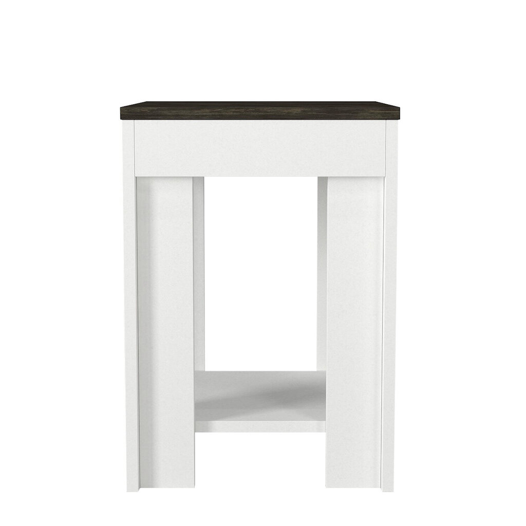 Kavos staliukas Asir, 40x56,8x40cm, baltas/rudas kaina ir informacija | Kavos staliukai | pigu.lt