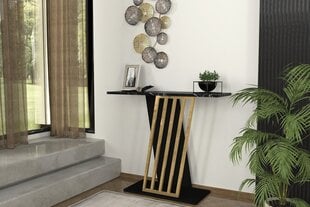 Столик приставной Asir, 90x76,8x29,6см, черный/золотой цена и информация | Столы-консоли | pigu.lt