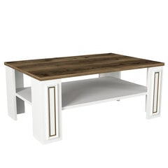 Кофейный столик Asir, 90x38x60см, белый/коричневый цена и информация | Журнальные столики | pigu.lt