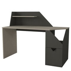 Rašomasis stalas Asir, 140x73,8x60cm, juodas/pilkas kaina ir informacija | Kompiuteriniai, rašomieji stalai | pigu.lt