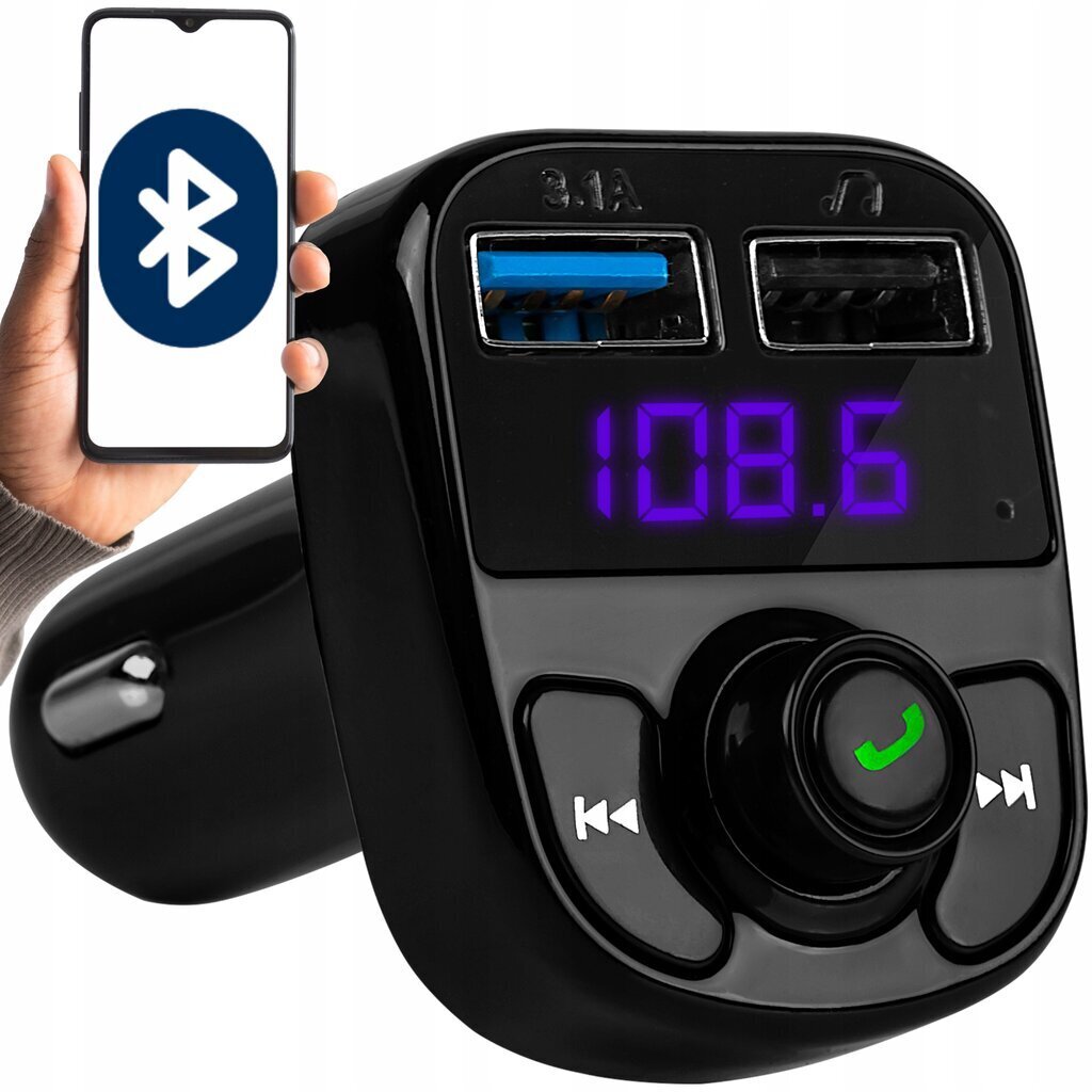 Bluetooth FM siųstuvas USB SD MP3 įkroviklis, laisvų rankų funkciją kaina ir informacija | FM moduliatoriai | pigu.lt