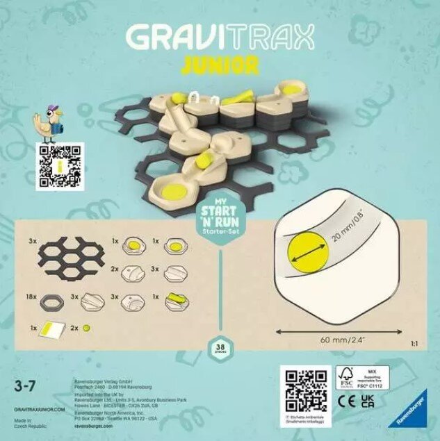 Trasa kamuoliukui Ravensburger GraviTrax Junior Starter Kit kaina ir informacija | Žaislai berniukams | pigu.lt