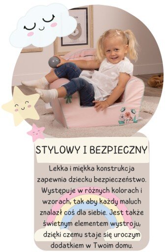 Vaikiškas fotelis Delsit, rožinis kaina ir informacija | Vaikiški sėdmaišiai, foteliai, pufai | pigu.lt