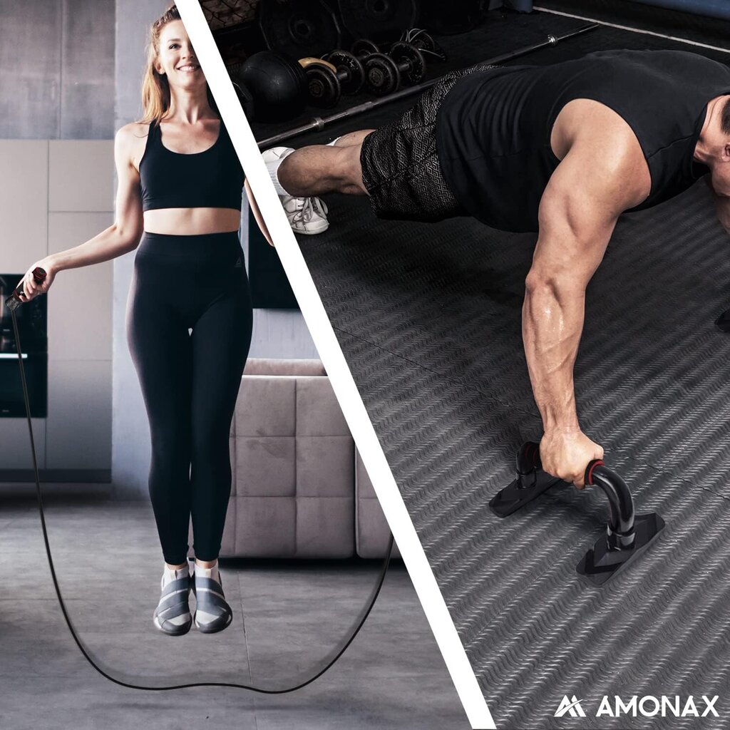 Gimnastikos įranga treniruotėms namuose Amonax, 3 vnt, juoda kaina ir informacija | Treniruoklių priedai ir aksesuarai | pigu.lt