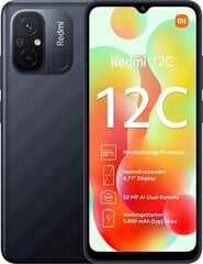 Xiaomi Redmi 12C 3/64GB Graphite Gray MZB0DKXEU цена и информация | Мобильные телефоны | pigu.lt