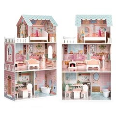 Large wooden dollhouse with a set of furniture D8112 цена и информация | Игрушки для девочек | pigu.lt