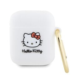 Hello Kitty HKA23DKHSH Airpods 1|2 cover biały|white Silicone 3D Kitty Head цена и информация | Аксессуары для наушников | pigu.lt