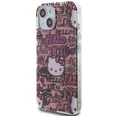 Hello Kitty HKHCP15SHDGPTP iPhone 15 6.1" różowy|pink hardcase IML Tags Graffiti цена и информация | Чехлы для телефонов | pigu.lt