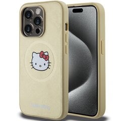Hello Kitty HKHMP14LPGHCKD iPhone 14 Pro 6.1" złoty|gold hardcase Leather Kitty Head MagSafe цена и информация | Чехлы для телефонов | pigu.lt