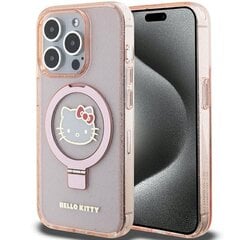 Hello Kitty HKHMP15LHRSGEP iPhone 15 Pro 6.1" różowy|pink hardcase Ring Stand Glitter Electrop Logo MagSafe цена и информация | Чехлы для телефонов | pigu.lt