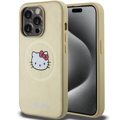 Hello Kitty HKHMP15LPGHCKD iPhone 15 Pro 6.1" złoty|gold hardcase Leather Kitty Head MagSafe цена и информация | Чехлы для телефонов | pigu.lt