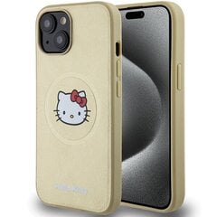 Hello Kitty HKHMP15SPGHCKD iPhone 15 6.1" złoty|gold hardcase Leather Kitty Head MagSafe цена и информация | Чехлы для телефонов | pigu.lt