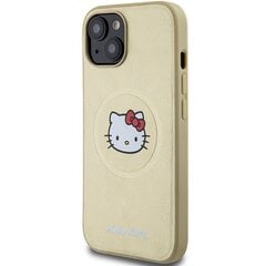 Hello Kitty HKHMP15SPGHCKD iPhone 15 6.1" złoty|gold hardcase Leather Kitty Head MagSafe цена и информация | Чехлы для телефонов | pigu.lt