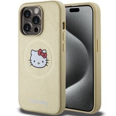 Hello Kitty HKHMP15XPGHCKD iPhone 15 Pro Max 6.7" złoty|gold hardcase Leather Kitty Head MagSafe цена и информация | Чехлы для телефонов | pigu.lt