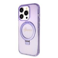 Guess IML Ring Stand Glitter MagSafe Case for iPhone 15 Pro Pink цена и информация | Чехлы для телефонов | pigu.lt