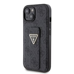 Guess PU Grip Stand 4G Strass Triangle Metal Logo Case for iPhone 15 Black цена и информация | Чехлы для телефонов | pigu.lt