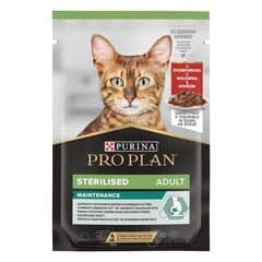 Purina Pro Plan Sterilised sterilizuotoms katėms su jautiena ir vištiena, 10x85 g kaina ir informacija | Konservai katėms | pigu.lt