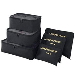 Комплект органайзеров, черный, 6 шт. цена и информация | Чемоданы, дорожные сумки  | pigu.lt