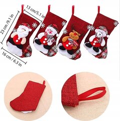 Kalėdinės pakabinamos kojinės 4vnt. kaina ir informacija | Kalėdinės dekoracijos | pigu.lt