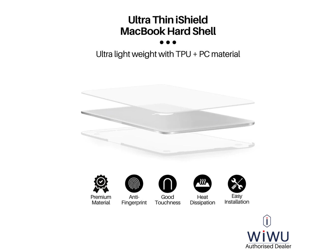 WiWU iShield for MacBook 13.6 Air Transparent A2681 цена и информация | Krepšiai, kuprinės, dėklai kompiuteriams | pigu.lt