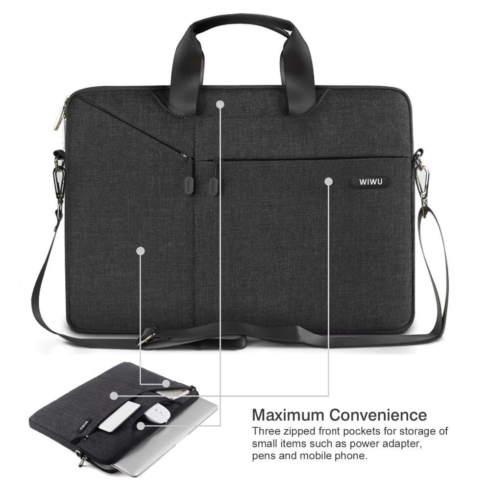 City Commuter Bag WiWU up to 15.4 " Laptop, black kaina ir informacija | Krepšiai, kuprinės, dėklai kompiuteriams | pigu.lt