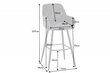 Baro kėdė Merito, pilka kaina ir informacija | Virtuvės ir valgomojo kėdės | pigu.lt