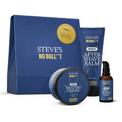 Skutimosi priemonių rinkinys Steve´s No Bull***T Shaving Trio Gift Set vyrams: aliejus prieš skutimąsi, 50 ml + skutimosi kremas, 100 ml + balzamas po skutimosi, 100 ml kaina ir informacija | Skutimosi priemonės ir kosmetika | pigu.lt