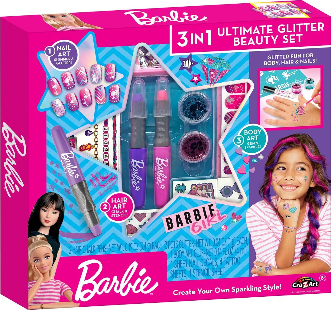 Kosmetikos rinkinys mergaitėms Barbie Ultimate Glitter Beauty Style, 1 vnt kaina ir informacija | Kosmetika vaikams ir mamoms | pigu.lt