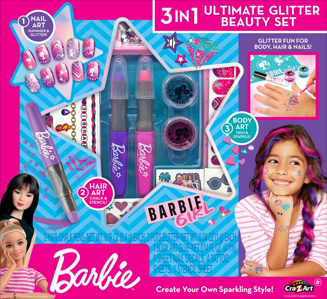 Kosmetikos rinkinys mergaitėms Barbie Ultimate Glitter Beauty Style, 1 vnt kaina ir informacija | Kosmetika vaikams ir mamoms | pigu.lt