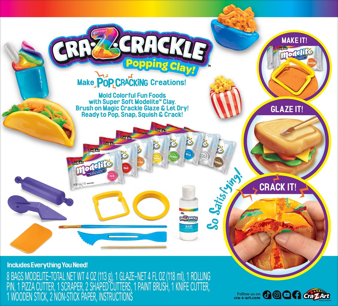 Lipdymo rinkinys Cra-Z-Art Cra-Z-Crackle Create & crack fun foods kaina ir informacija | Lavinamieji žaislai | pigu.lt