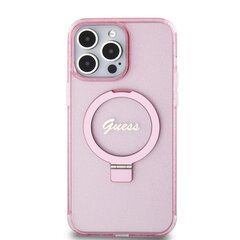 Guess IML Ring Stand Glitter MagSafe Case for iPhone 15 Pro Pink цена и информация | Чехлы для телефонов | pigu.lt