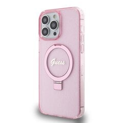 Guess IML Ring Stand Glitter MagSafe Case for iPhone 15 Pro Max Pink цена и информация | Чехлы для телефонов | pigu.lt