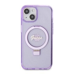 Guess IML Ring Stand Glitter MagSafe Case for iPhone 15 Plus Purple цена и информация | Чехлы для телефонов | pigu.lt