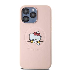 Hello Kitty PU Kitty Asleep Logo MagSafe Case for iPhone 15 Pro Max Pink цена и информация | Чехлы для телефонов | pigu.lt