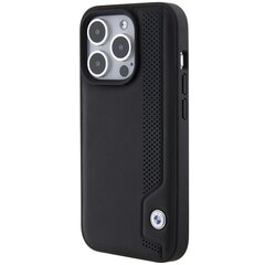 BMW BMHCP15L22RBDK iPhone 15 Pro 6.1" czarny|black hardcase Leather Blue Dots цена и информация | Чехлы для телефонов | pigu.lt