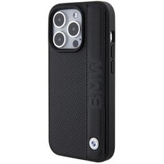 BMW BMHCP15L22RDPK iPhone 15 Pro 6.1" czarny|black hardcase Leather Textured & Stripe цена и информация | Чехлы для телефонов | pigu.lt