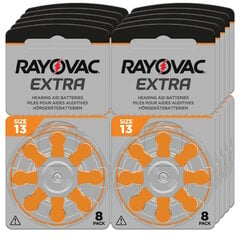 Батарейки для слуховых аппаратов Rayovac A13 (PR48) 10х8 шт. цена и информация | Батарейки | pigu.lt